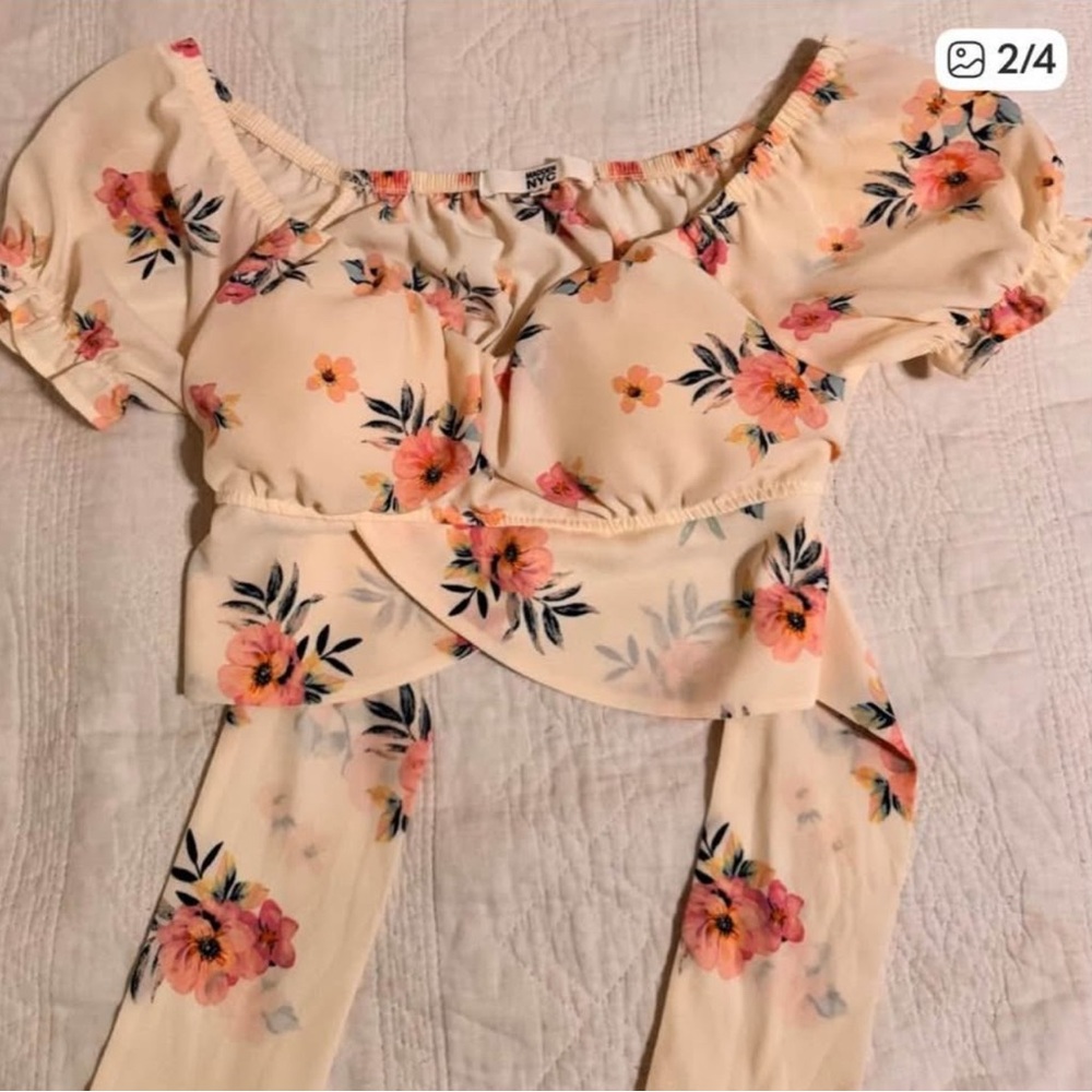 Floral Off-Shoulder Top and Pants Set